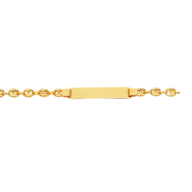 14K Gold Childrens Puffed Mariner ID Bracelet