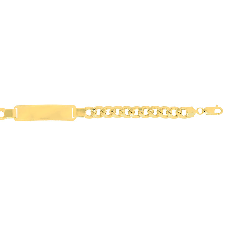 14K Gold 8mm Polished ID Bracelet