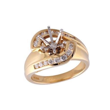 14KT Gold Semi-Mount Engagement Ring