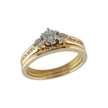 14KT Gold Two-Piece Wedding Set