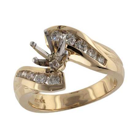 14KT Gold Semi-Mount Engagement Ring