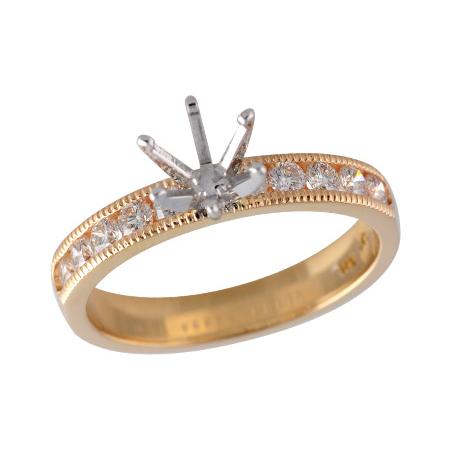 14KT Gold Semi-Mount Engagement Ring