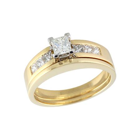 14KT Gold Two-Piece Wedding Set