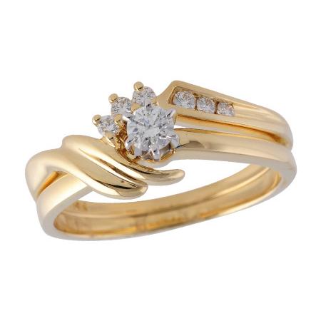 14KT Gold Two-Piece Wedding Set