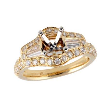 14KT Gold Semi-Mount Engagement Ring