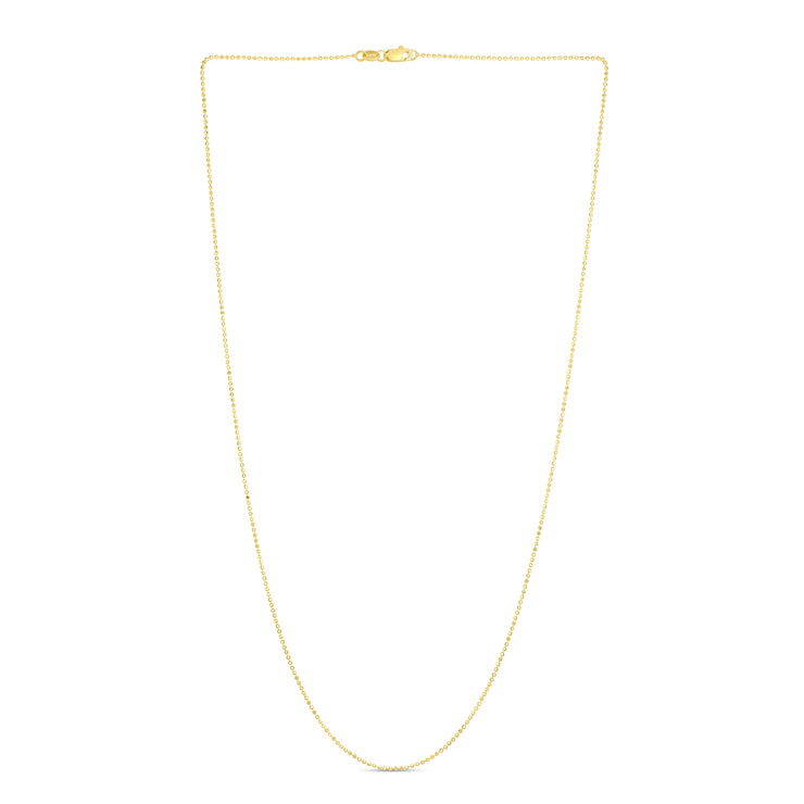 14K Gold 0.9mm Diamond Cut Bead Chain