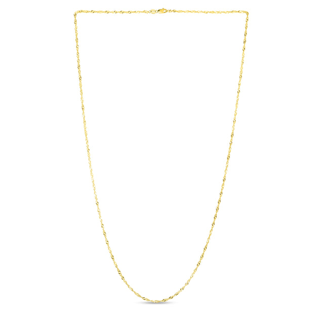 14K Gold 1.3mm Singapore Chain