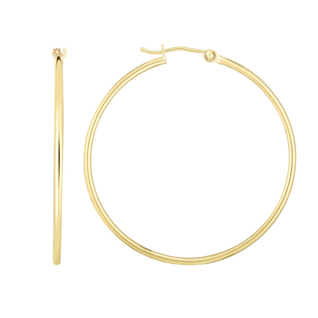 14K Gold 1.5x40mm Hoops