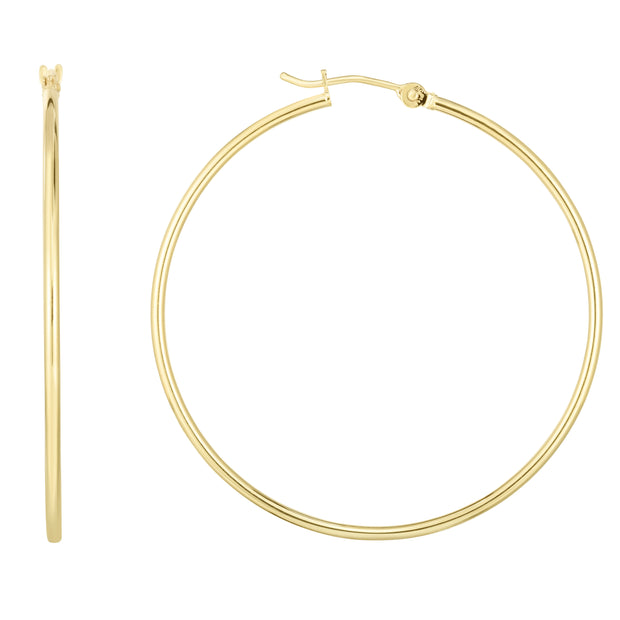 14K Gold 1.5x45mm Hoops