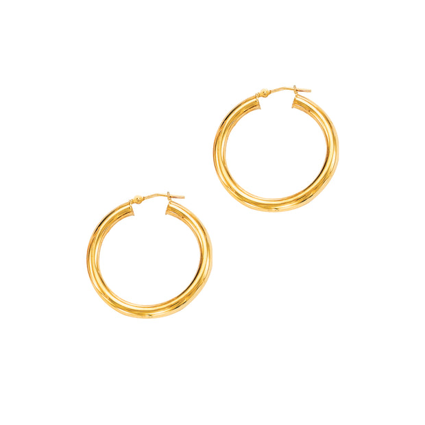 14K Gold 3x20mm Hoops