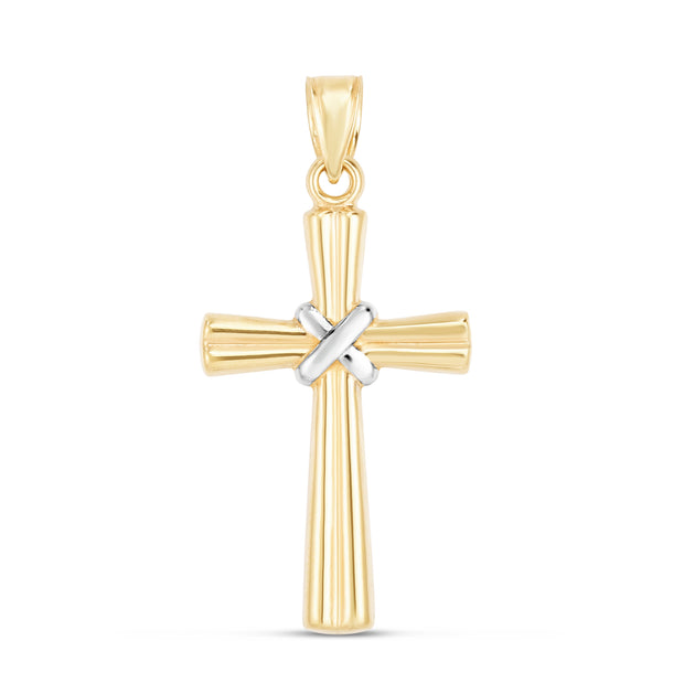 14K Gold X Detail Cross