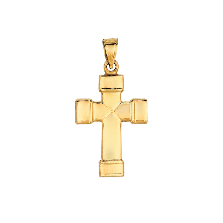 14K Gold Puffy Cross