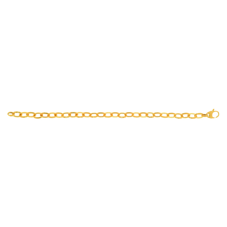 14K Gold Polished Mini Oval Link Chain