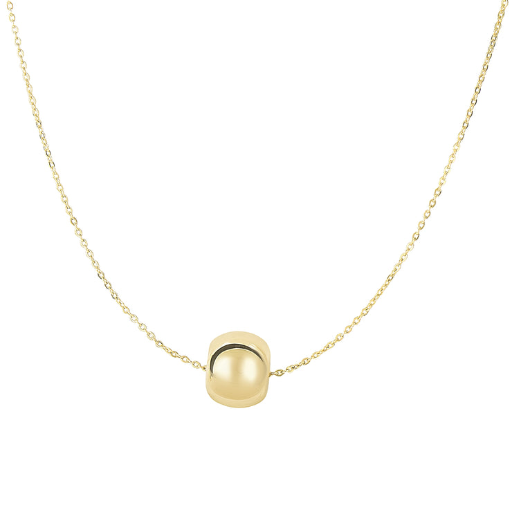 14K Gold Polished Rondel Necklace