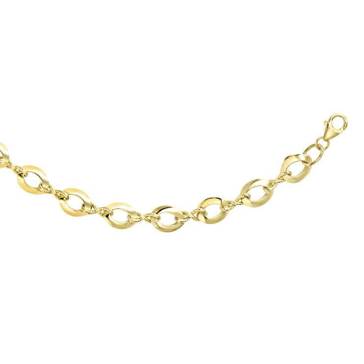 14K Gold Polished Oval Link Chain