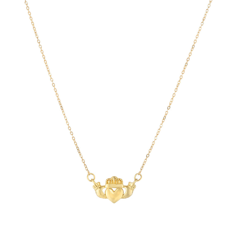 14K Gold Claddagh Necklace