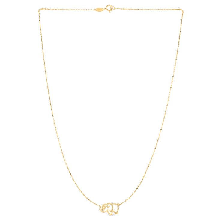 14K Gold Elephant Necklace