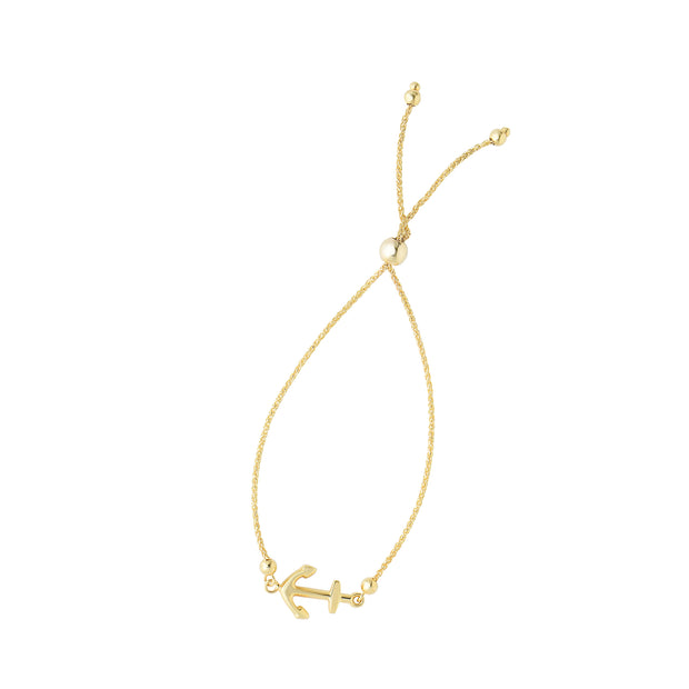 14K Gold Anchor Friendship Bracelet