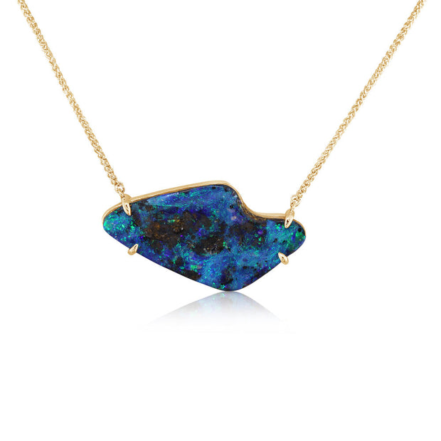 14K Yellow Gold Australian Boulder Opal Neckpiece