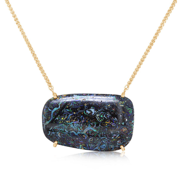 14K Yellow Gold Australian Boulder Opal Neckpiece