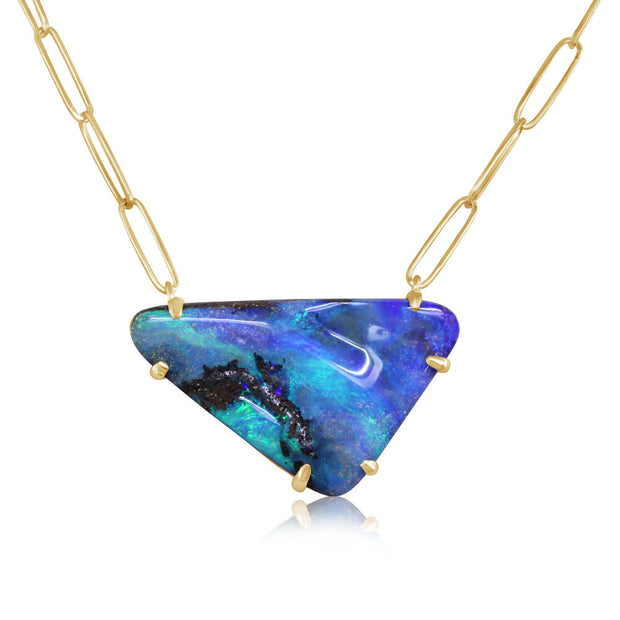 14K Yellow Gold Australian Boulder Opal Neckpiece