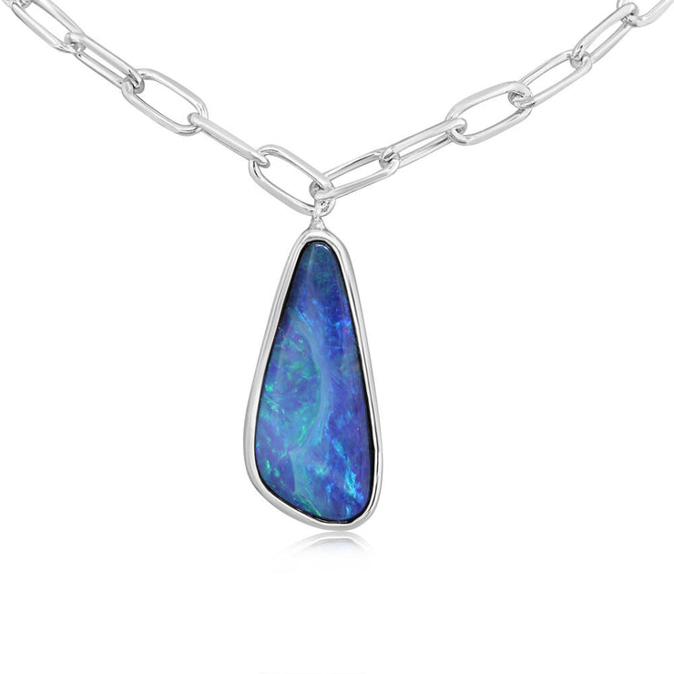 Sterling Silver Australian Boulder Opal Neckpiece