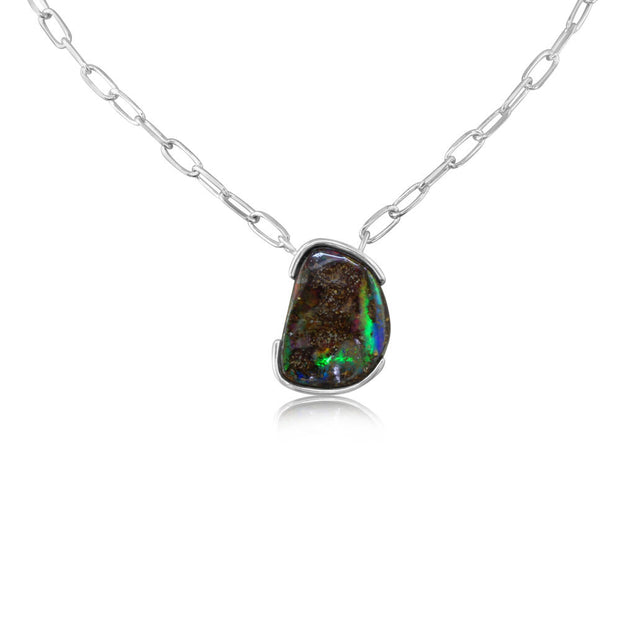 Sterling Silver Australian Boulder Opal Neckpiece