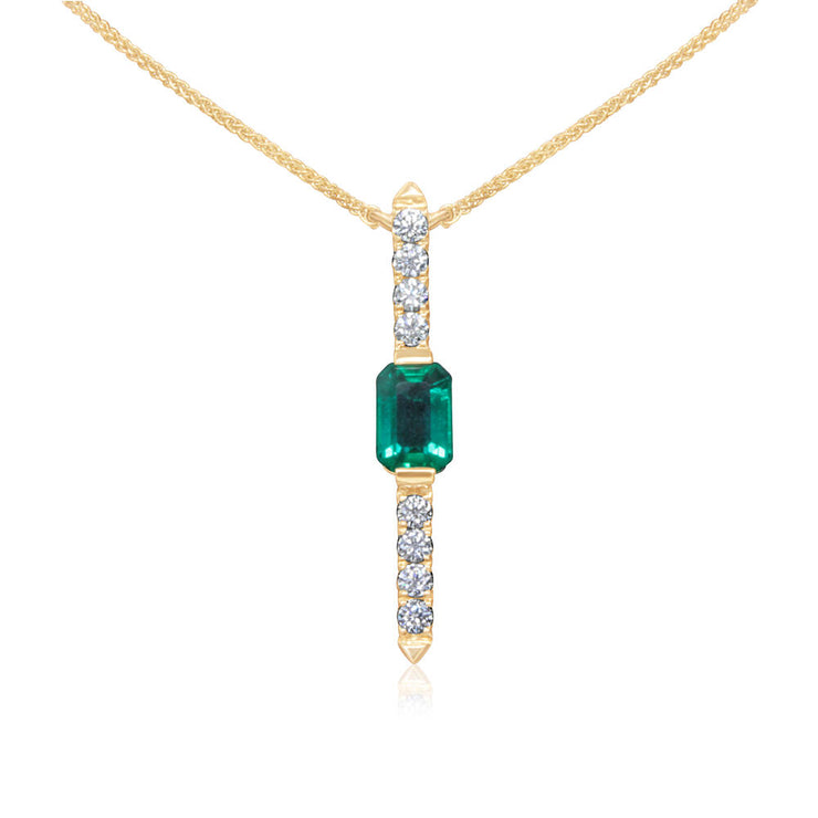 14K Yellow Gold Emerald/Diamond Neckpiece