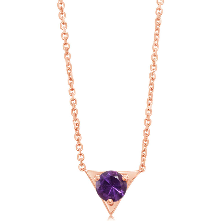 14K Rose Gold Amethyst Neckpiece