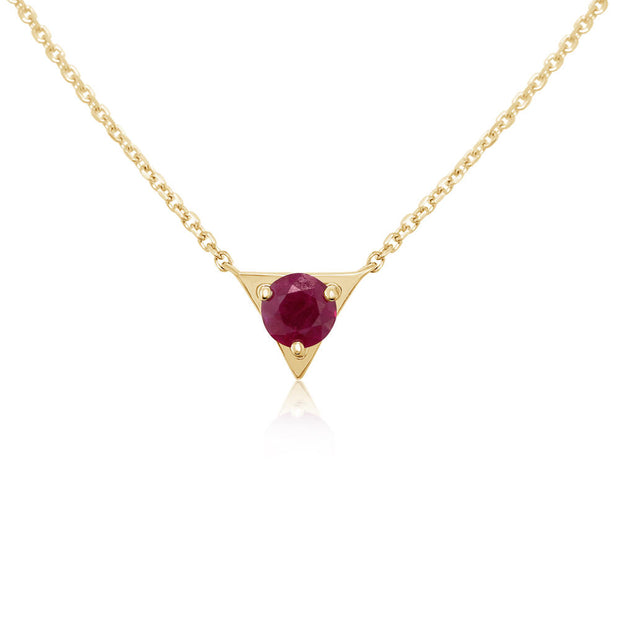 14K Yellow Gold Ruby Neckpiece