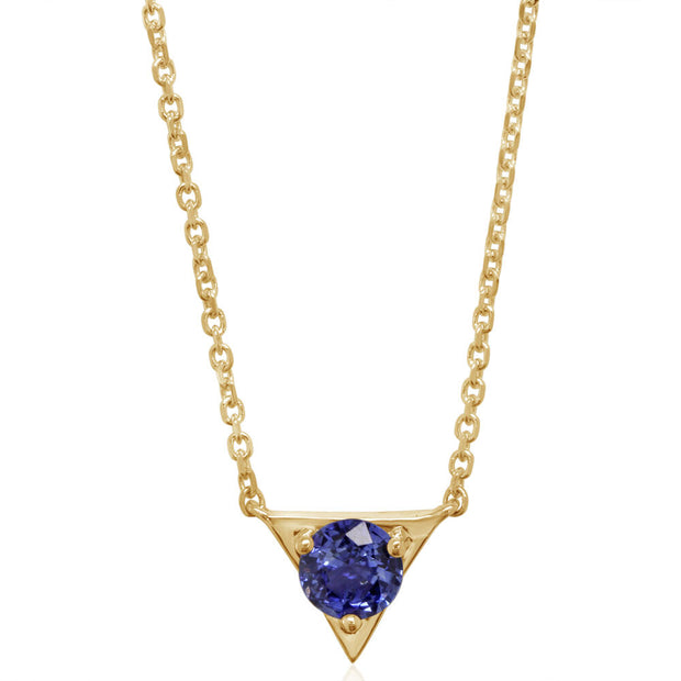 14K Yellow Gold Blue Sapphire Neckpiece