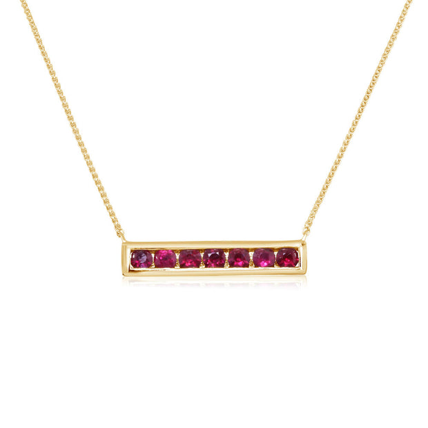 14K Yellow Gold Ruby Neckpiece