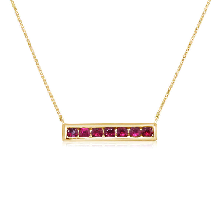 14K Yellow Gold Ruby Neckpiece