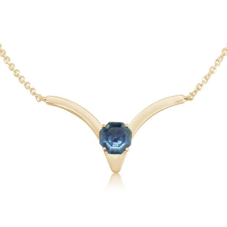 14K Yellow Gold Montana Sapphire Neckpiece