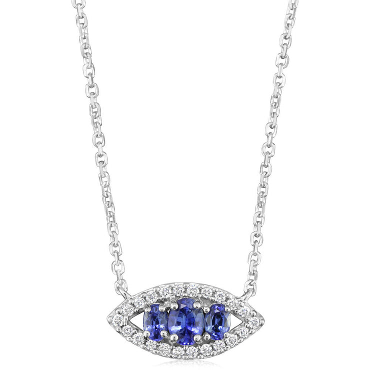 14K White Gold Sapphire/Diamond Neckpiece