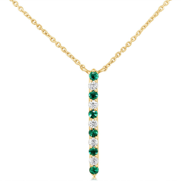 14K Yellow Gold Emerald/Diamond Neckpiece