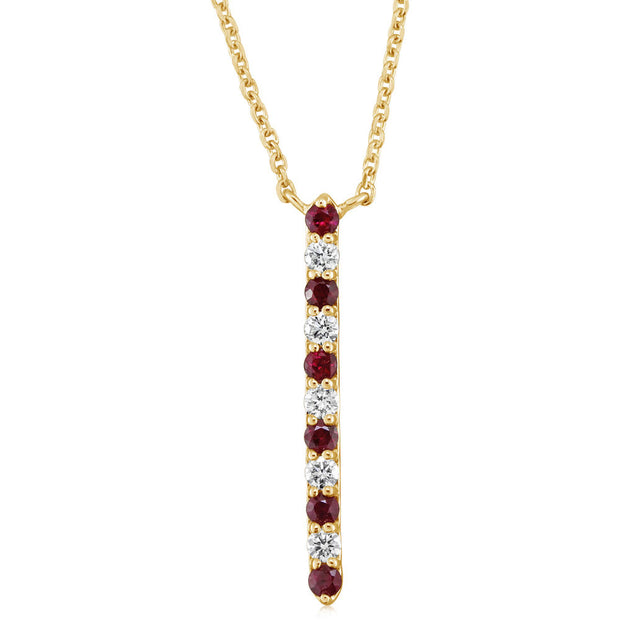 14K Yellow Gold Ruby/Diamond Neckpiece