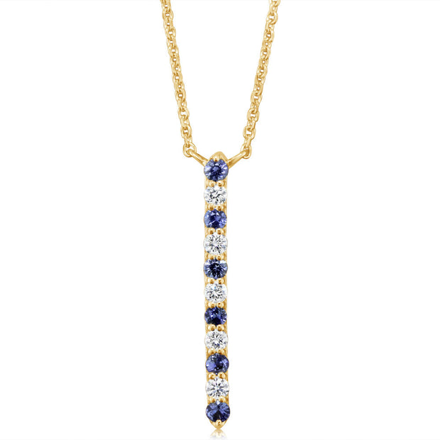 14K Yellow Gold Sapphire/Diamond Neckpiece