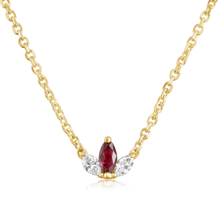 14K Yellow Gold Ruby/Diamond Neckpiece