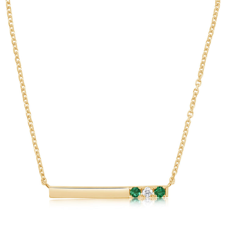 14K Yellow Gold Emerald/Diamond Neckpiece