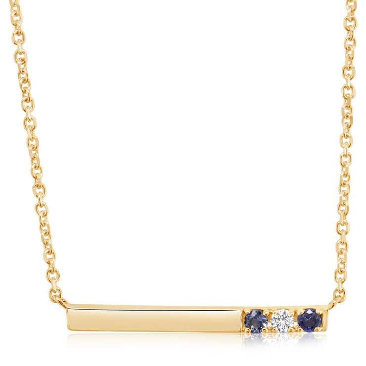 14K Yellow Gold Sapphire/Diamond Neckpiece