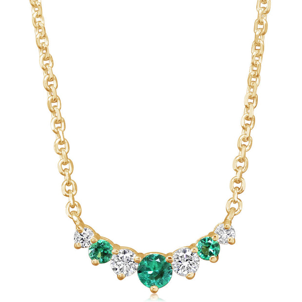 14K White Gold Emerald/Diamond Neckpiece