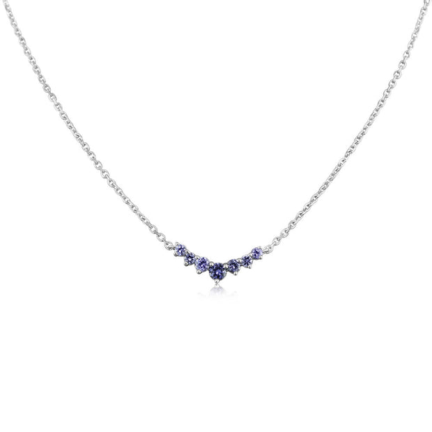 14K White Gold Yogo Sapphire Neckpiece