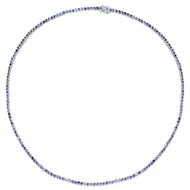 14K White Gold Blue Sapphire Neckpiece