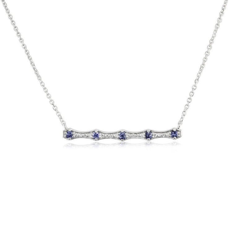 14K White Gold Sapphire/Diamond Neckpiece ""