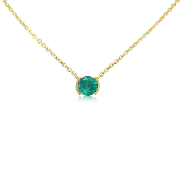 14K Yellow Gold Brazilian Emerald Neckpiece