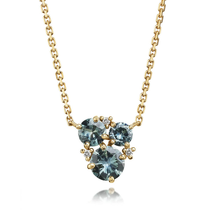 14K Yellow Gold Montana Sapphire/Diamond Neckpiece