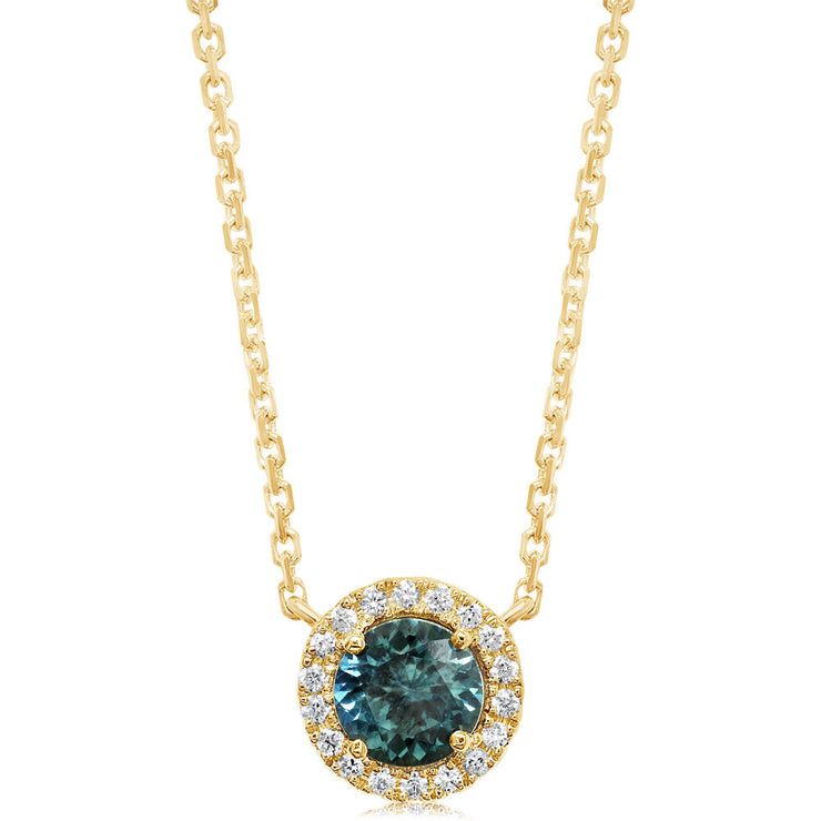 14K Yellow Gold Montana Sapphire/Diamond Neckpiece