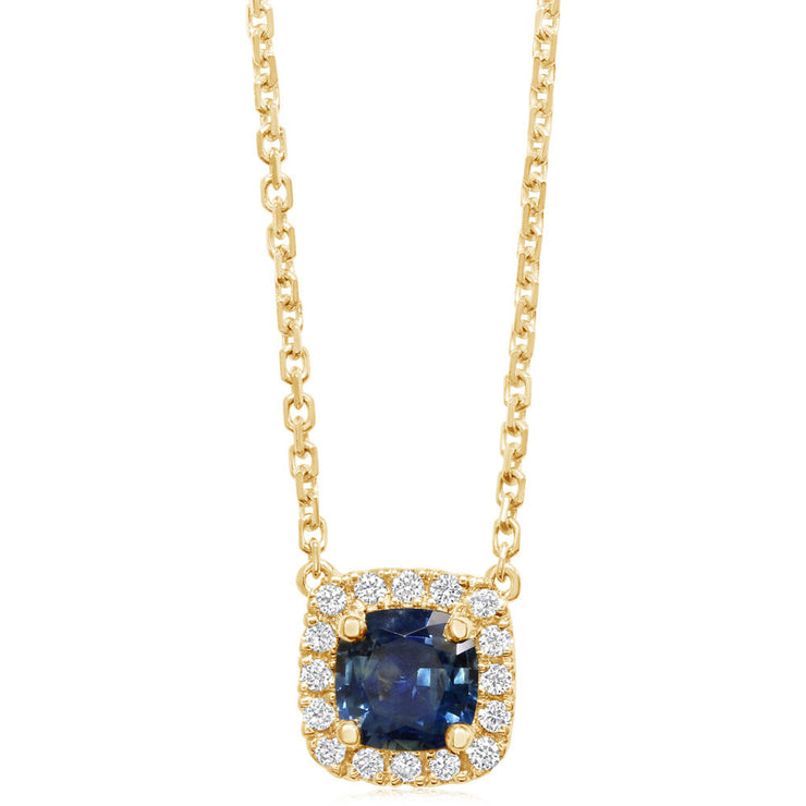 14K Yellow Gold Montana Sapphire/Diamond Neckpiece