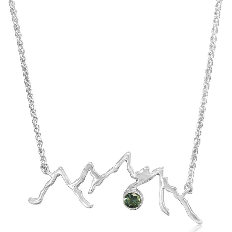 Sterling Silver Wire Mountain Montana Sapphire Neckpiece(1-Stone)